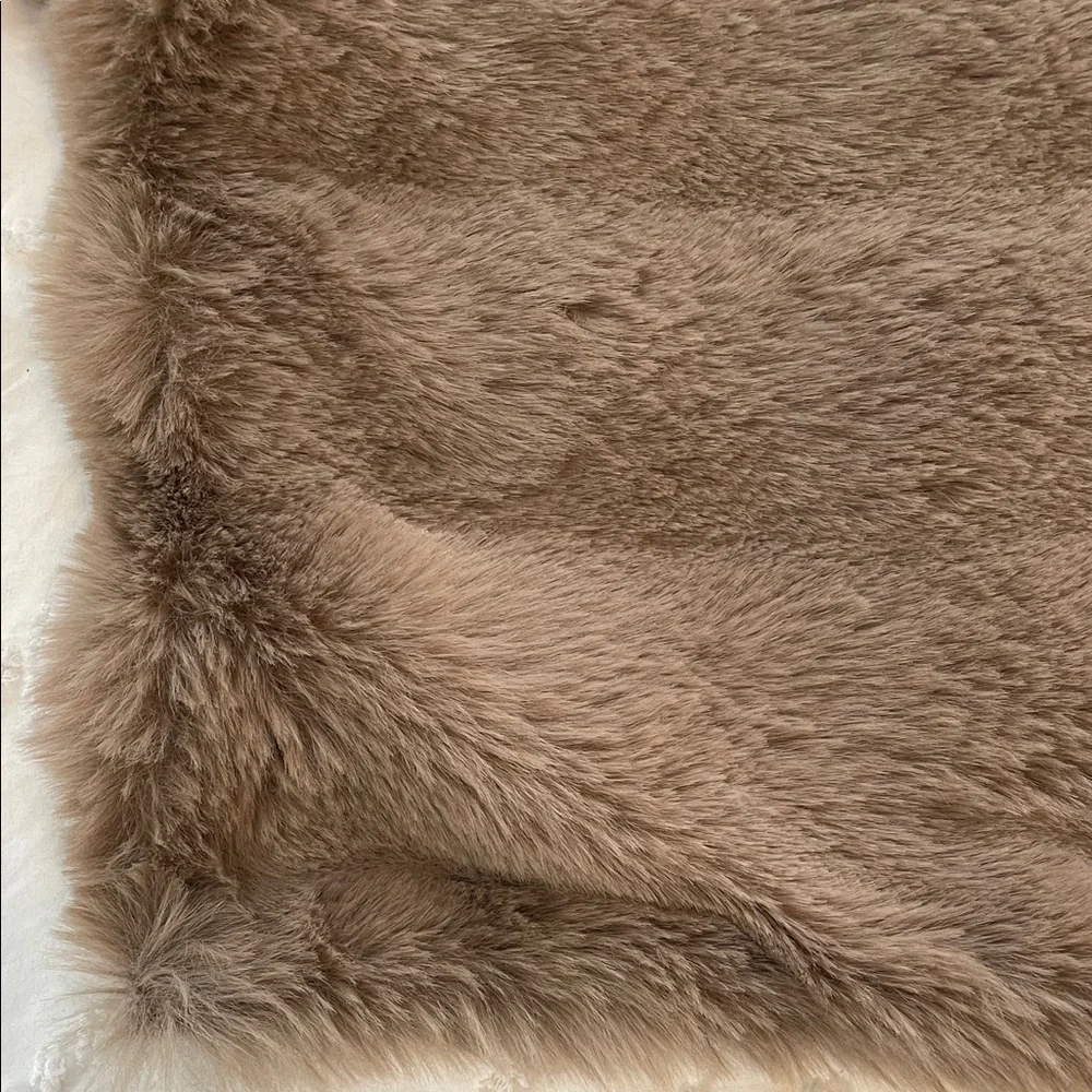 Set of Three Faux Fur Pillow Covers brown new soft